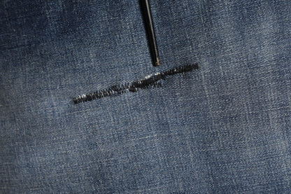 Dolce & Gabbana Blue Washed Skinny Logo Plaque Men Denim Jeans