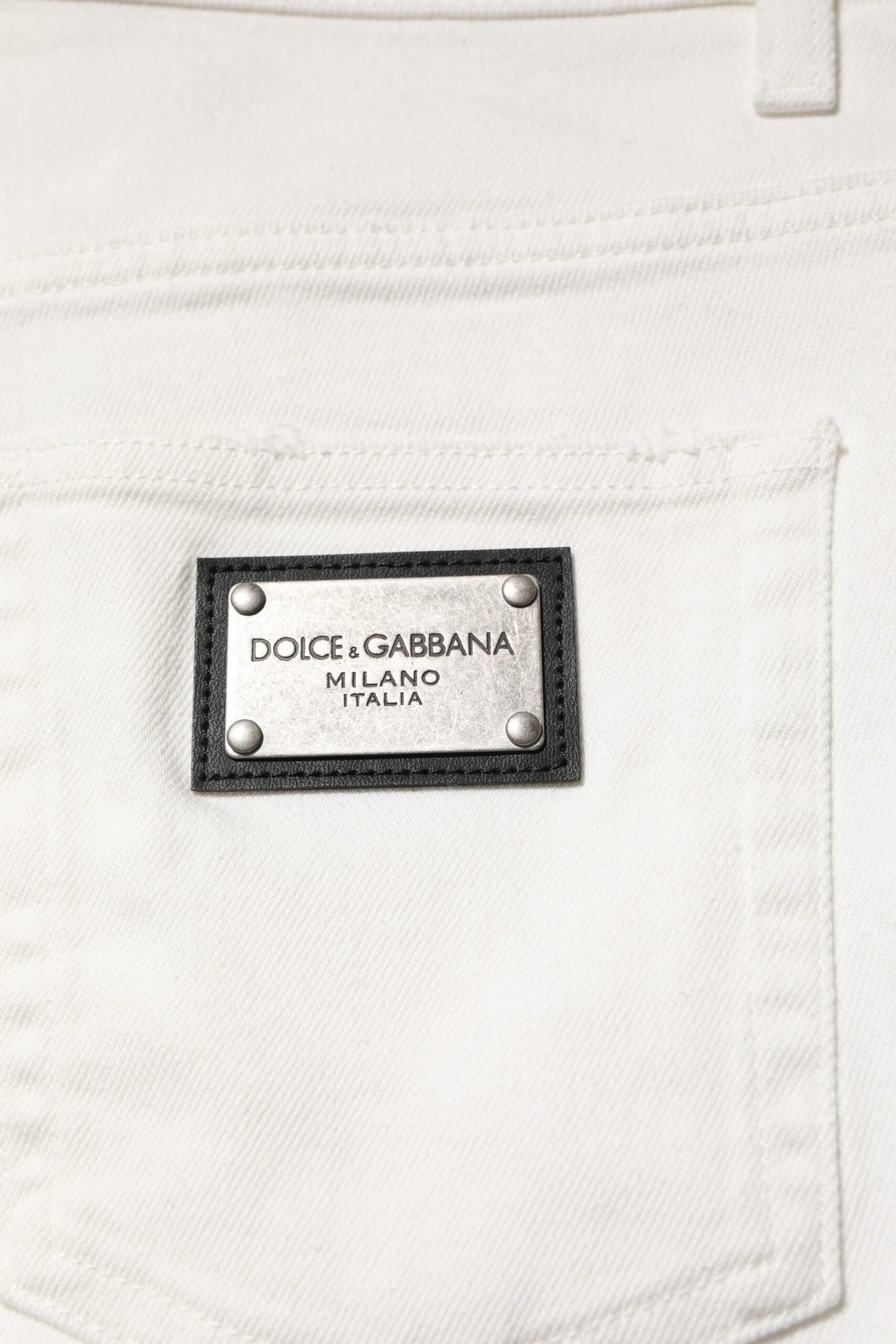 Dolce & Gabbana White Cotton Loose Men Denim Jeans