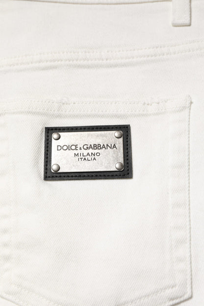 Dolce & Gabbana White Cotton Loose Men Denim Jeans