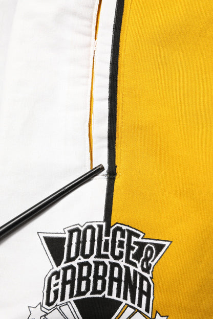 Dolce & Gabbana Yellow Cotton Logo Drawstring Jogger Sweatpants Pants