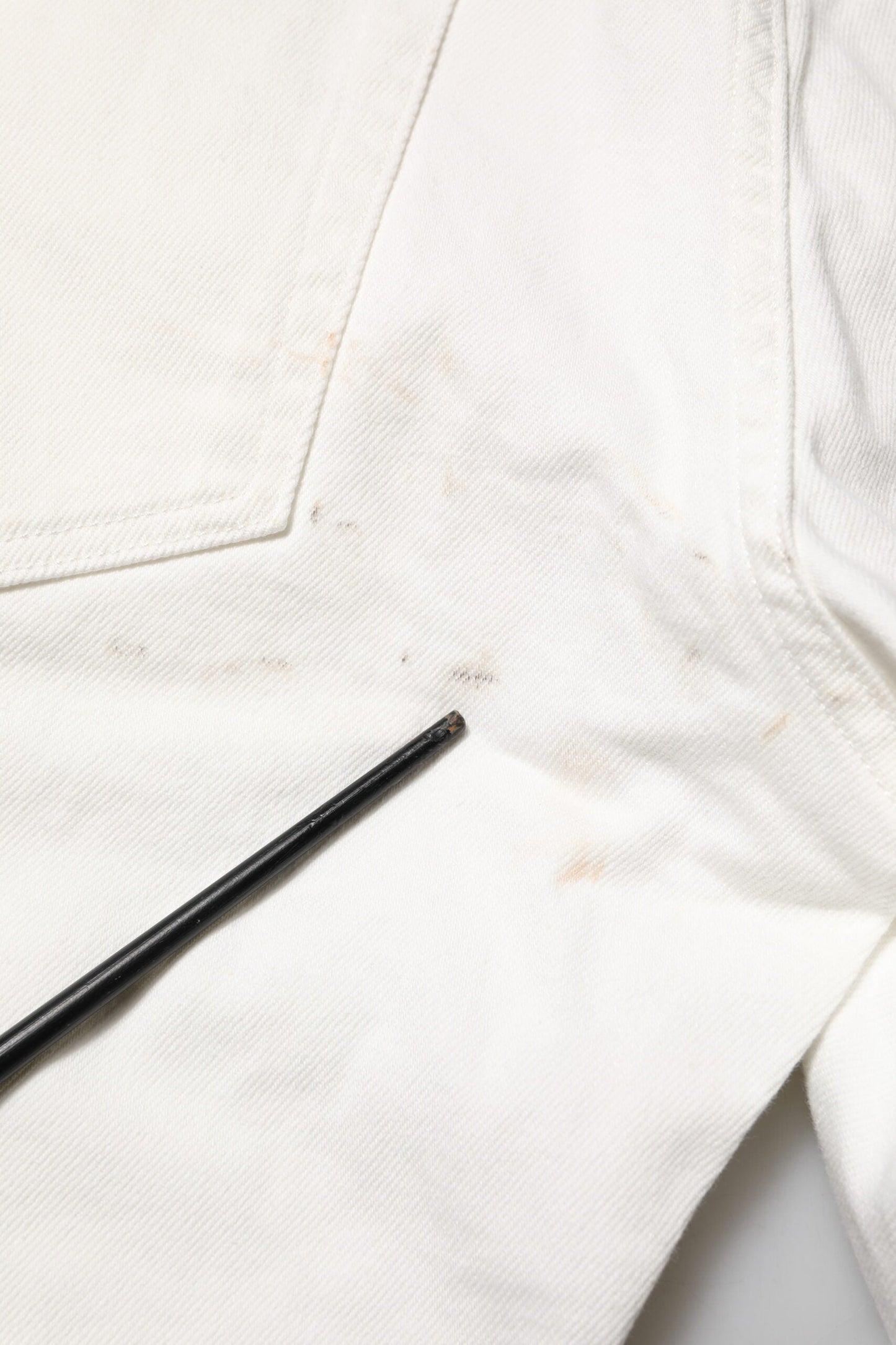 Dolce & Gabbana White Cotton Logo Plaque Slim Fit Denim Jeans