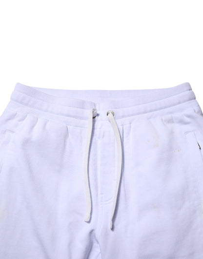 Dolce & Gabbana White Cotton Drawstring Jogger Pants