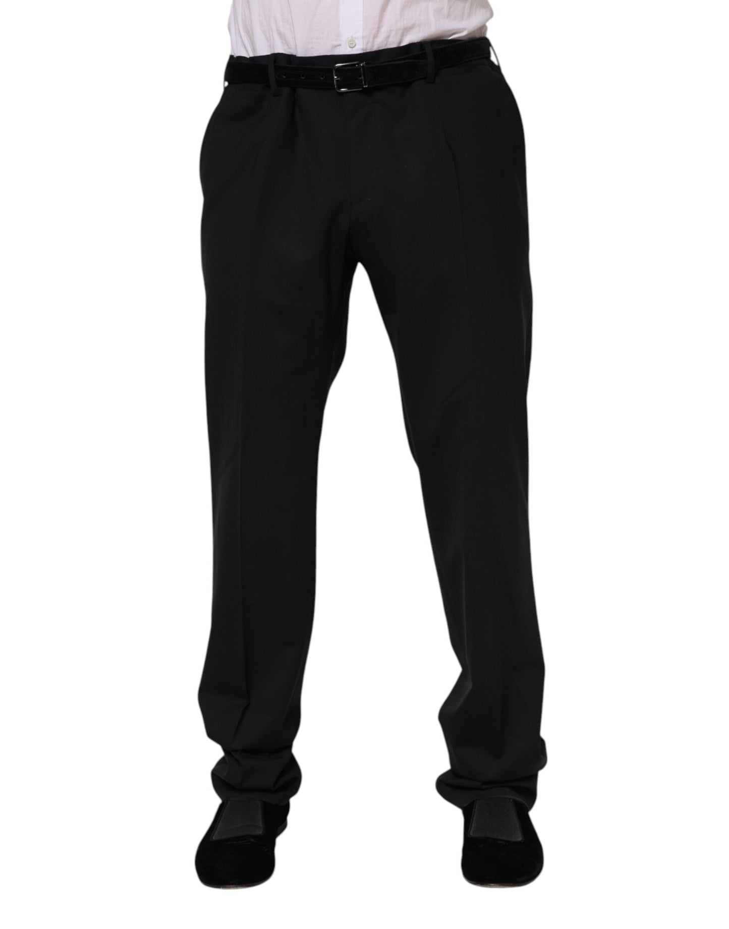 Dolce & Gabbana Black Wool Formal Dress Pants
