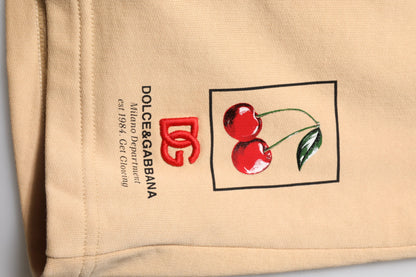Dolce & Gabbana Yellow Cotton Men Bermuda Sweatshorts Shorts