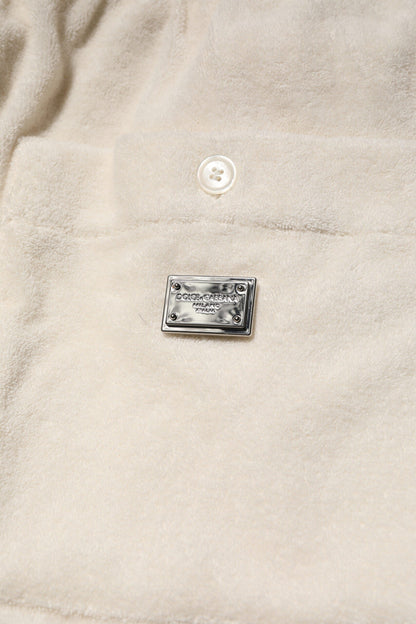 Dolce & Gabbana Ivory Cotton Men Bermuda Sweatshorts Shorts