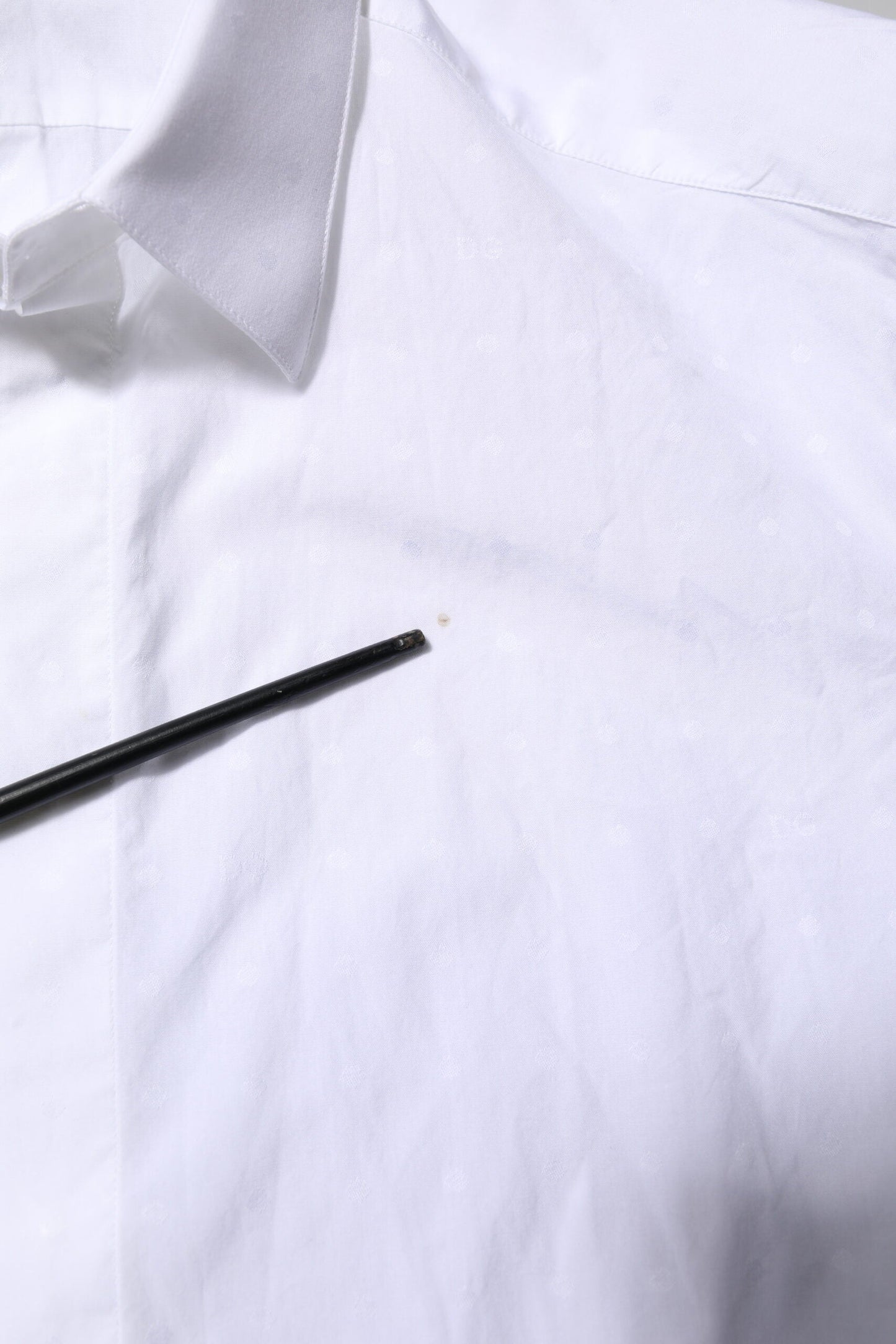 Dolce & Gabbana White Cotton GOLD Dress Formal Shirt