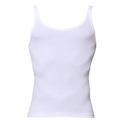 Dolce & Gabbana White Sleeveless Round Neck Men Tank T-shirt