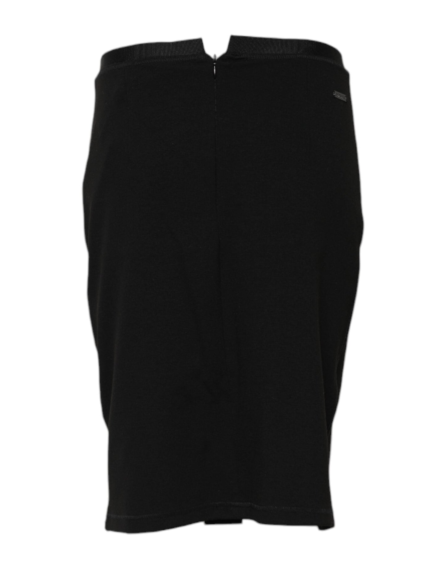 GF Ferre Black Polyester Pencil Cut Knee Length Skirt