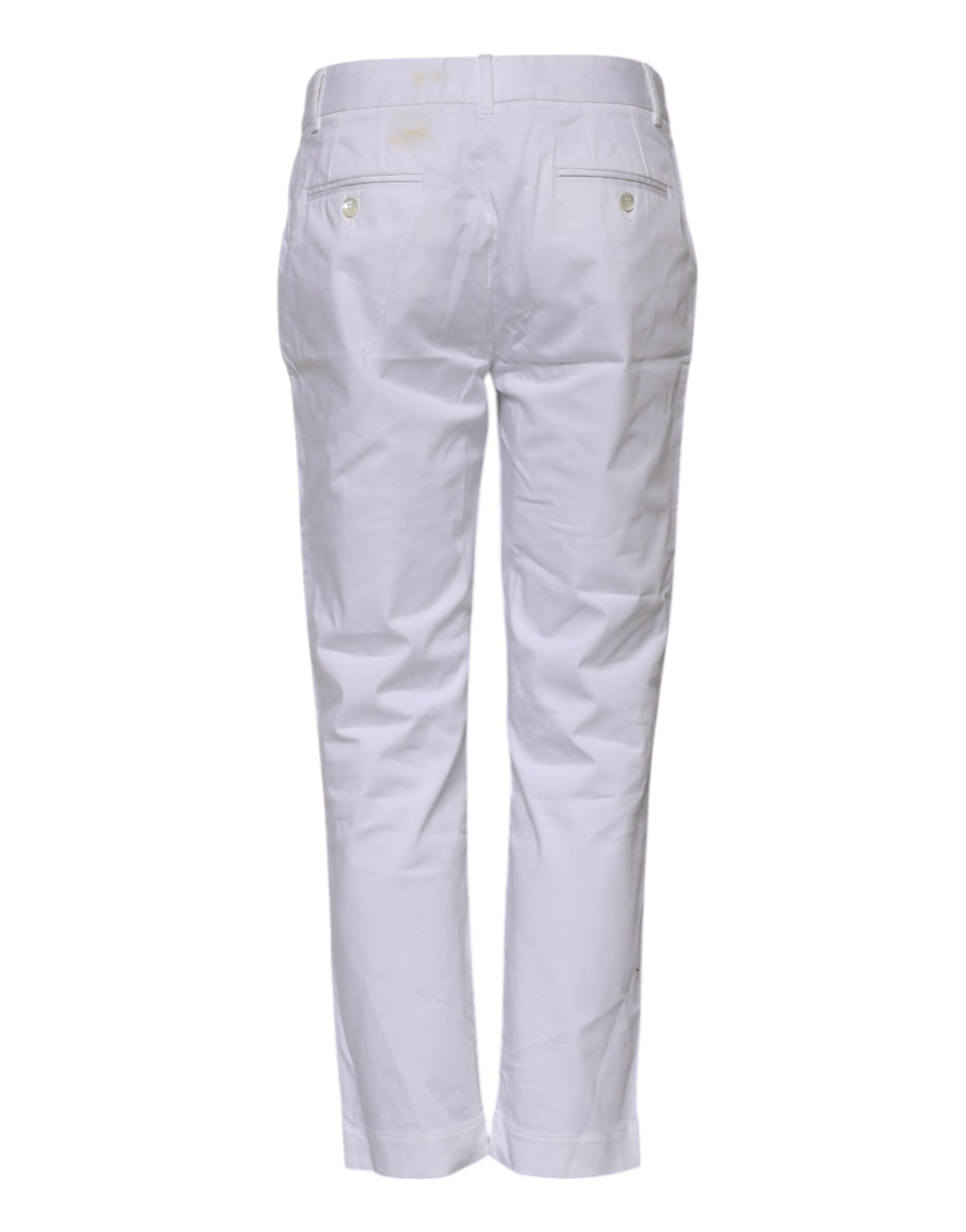Dolce & Gabbana White Cotton Stretch Mid Waist Jeans