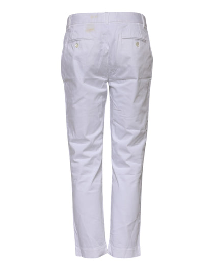 Dolce & Gabbana White Cotton Stretch Mid Waist Jeans