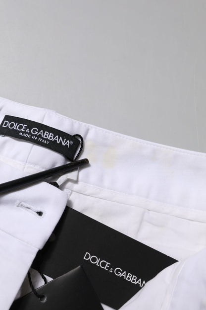 Dolce & Gabbana White Cotton Stretch Mid Waist Jeans