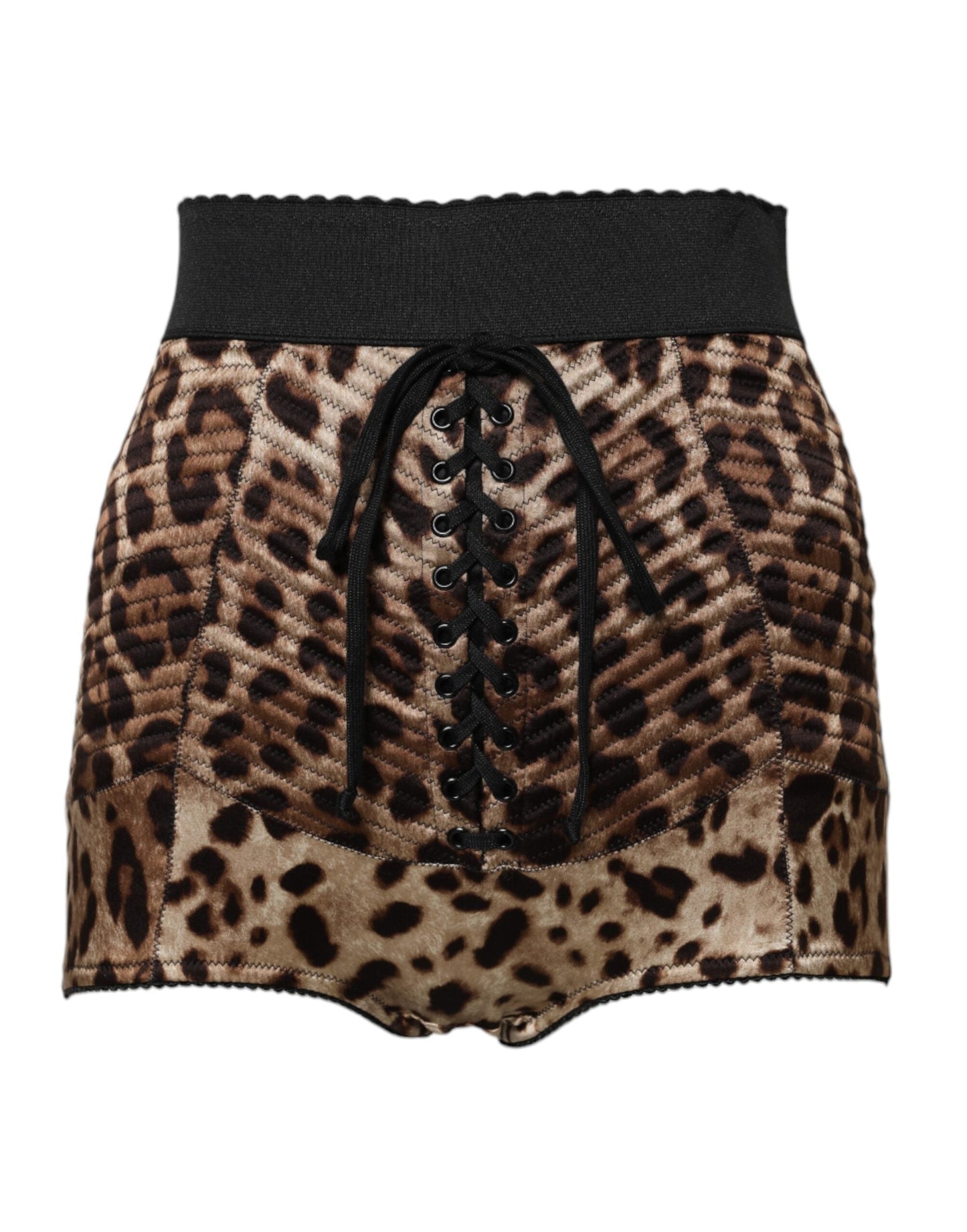 Dolce & Gabbana Brown Leopard High Waist Hot Pants Shorts