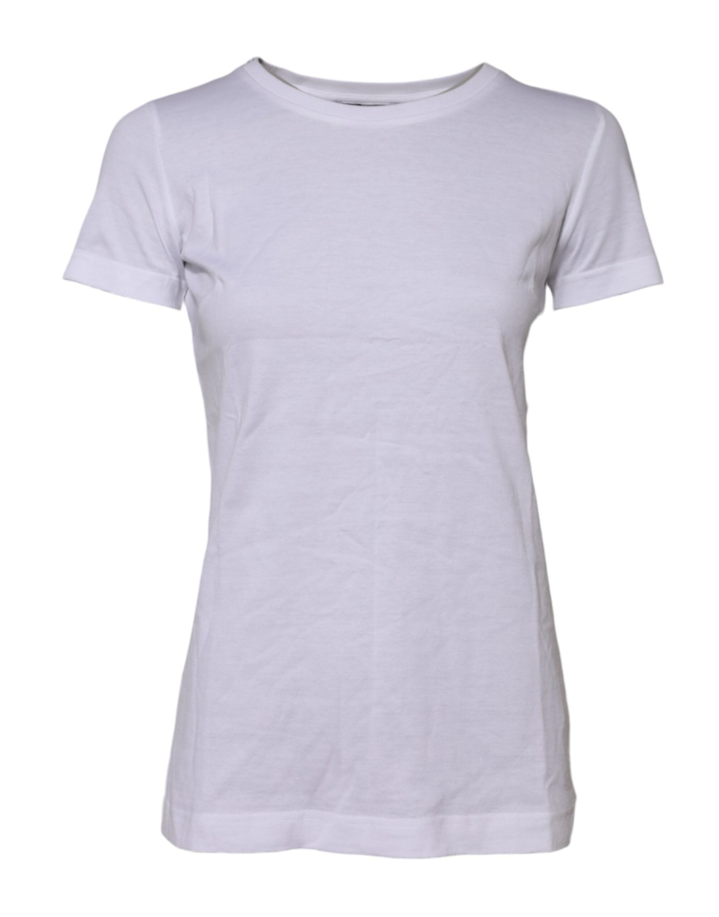 Dolce & Gabbana White Cotton Short Sleeves Round Neck T-shirt
