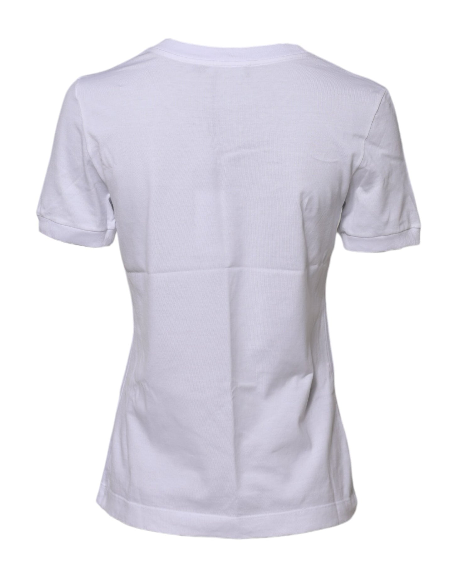 Dolce & Gabbana White Cotton Round Neck Short Sleeves T-shirt