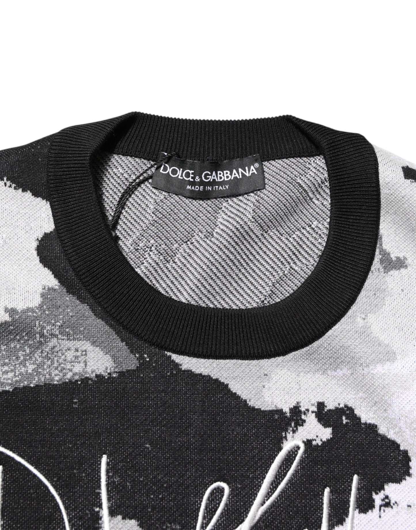 Dolce & Gabbana Multicolor Silk Camouflage Pullover Sweater