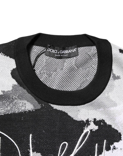 Dolce & Gabbana Multicolor Silk Camouflage Pullover Sweater