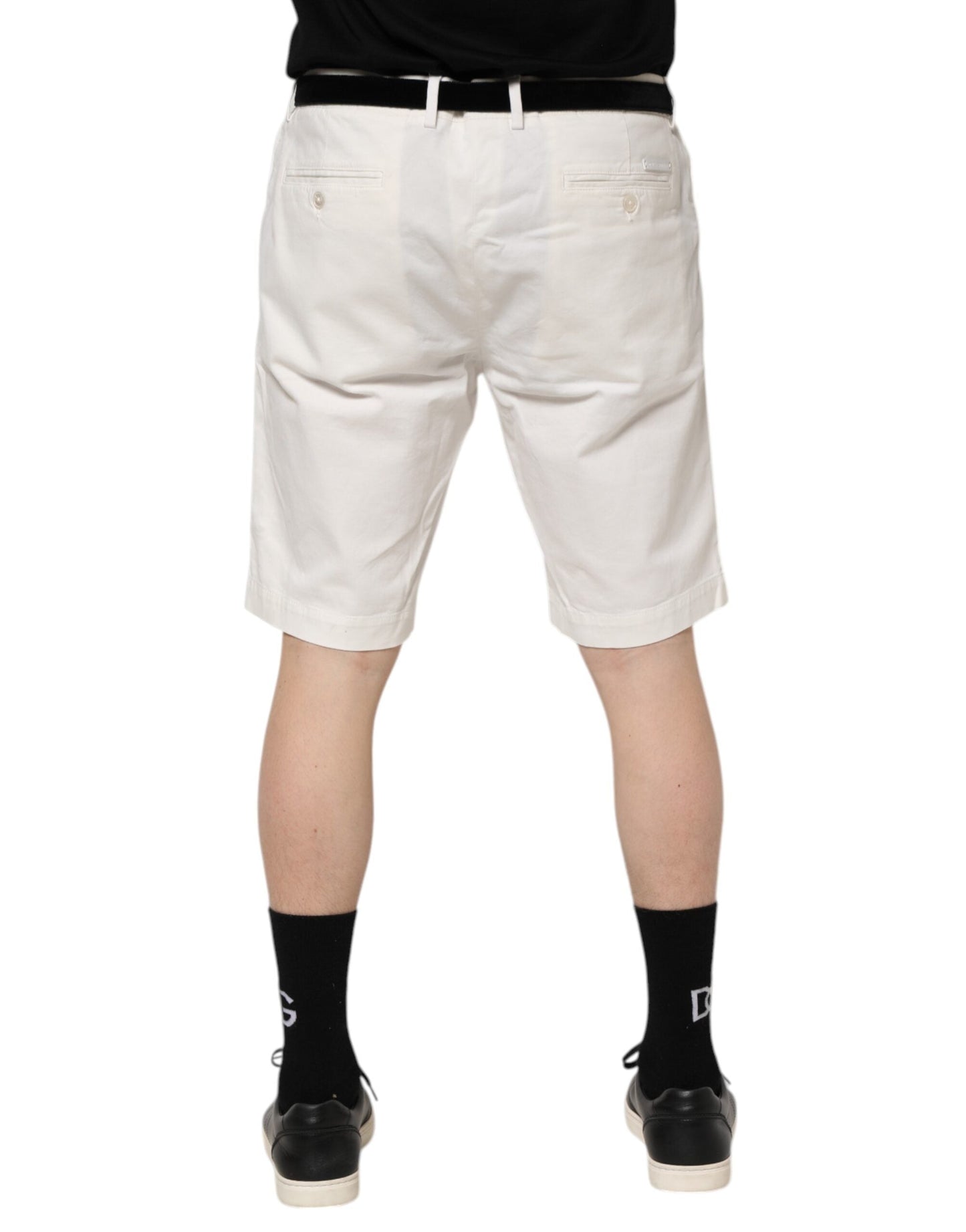 Dolce & Gabbana White Chinos Cotton Stretch Men Casual Shorts