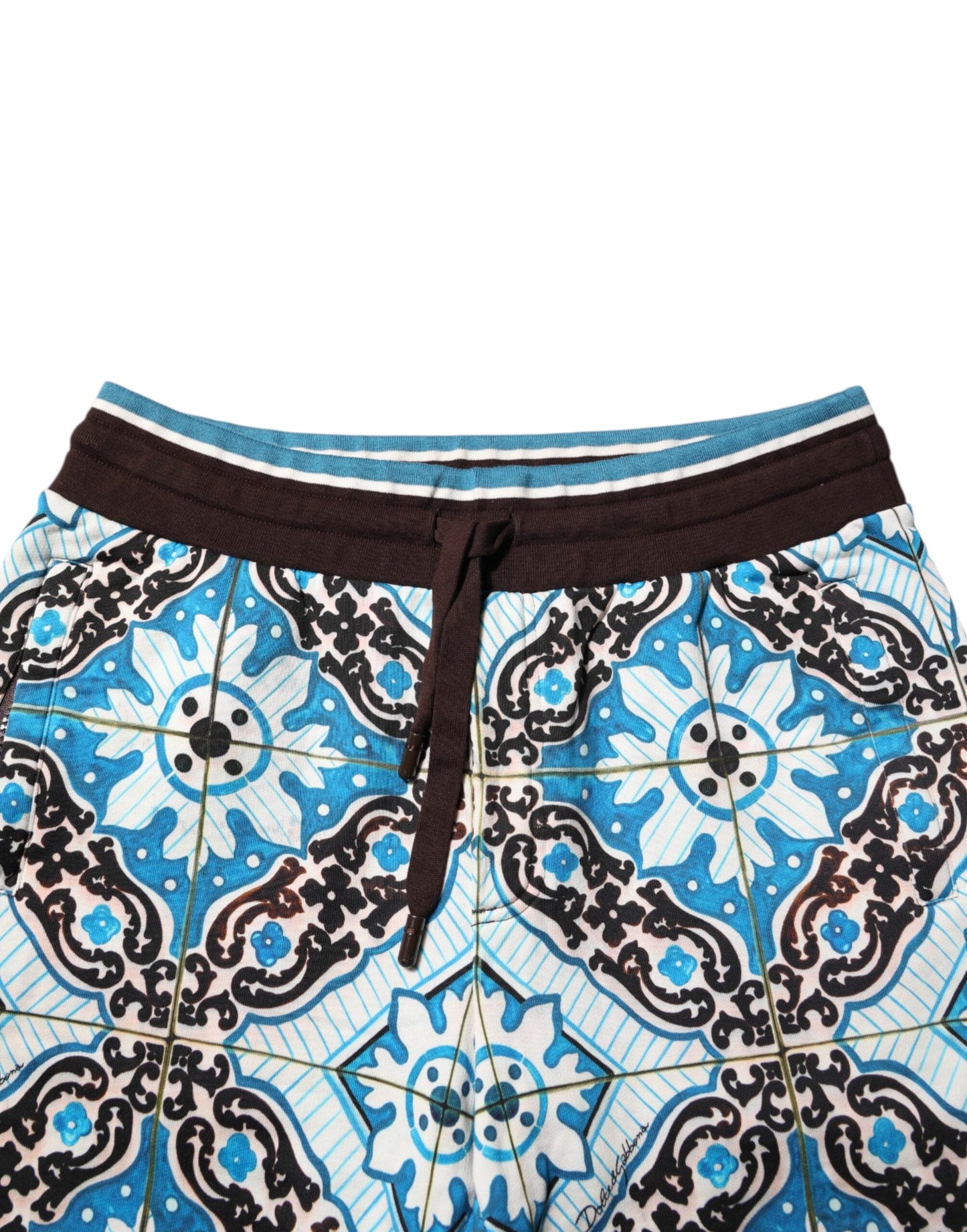 Dolce & Gabbana Multicolor Cotton Maiolica Print Bermuda Shorts