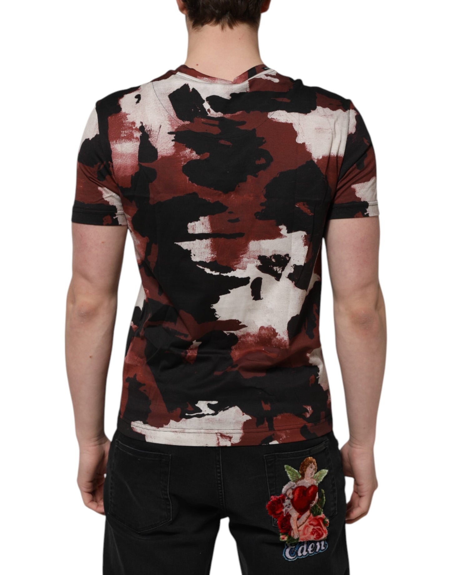Dolce & Gabbana Multicolor Camouflage Men Crew Neck T-shirt
