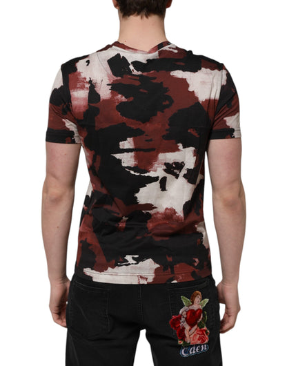 Dolce & Gabbana Multicolor Camouflage Men Crew Neck T-shirt