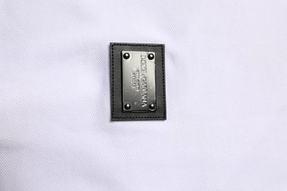 Dolce & Gabbana White Logo Short Sleeve Collared Polo T-shirt