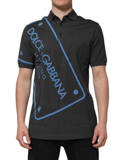 Dolce & Gabbana Dark Gray Short Sleeve Collared Polo T-shirt