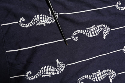 Dolce & Gabbana Dark Blue Sea Horse Collared Polo T-shirt