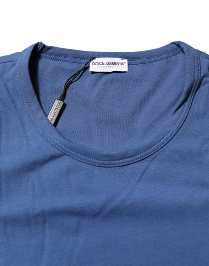 Dolce & Gabbana Blue Cotton Men Round Neck Underwear T-shirt