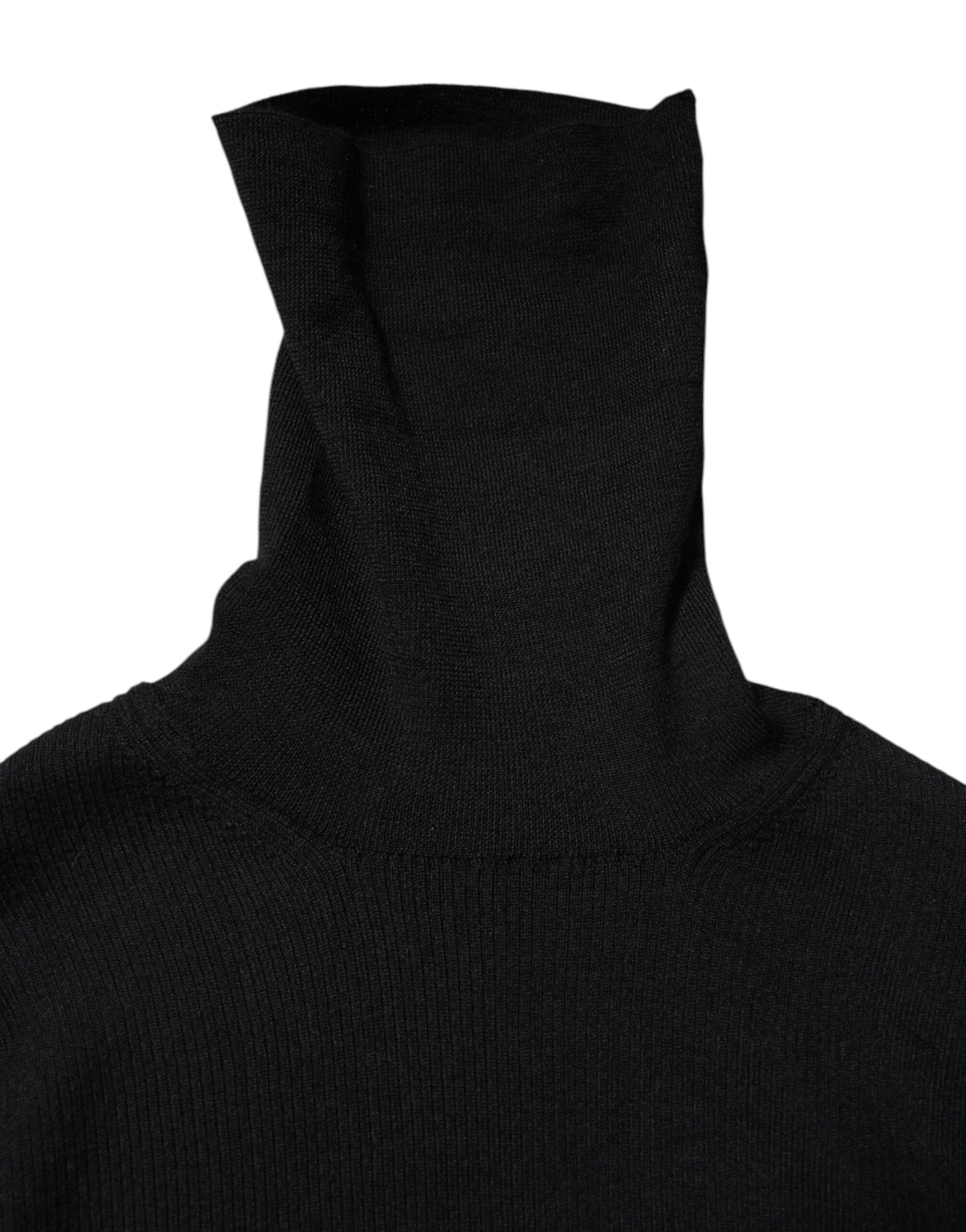 Dolce & Gabbana Black Long Sleeves Turtle Neck Mini Dress