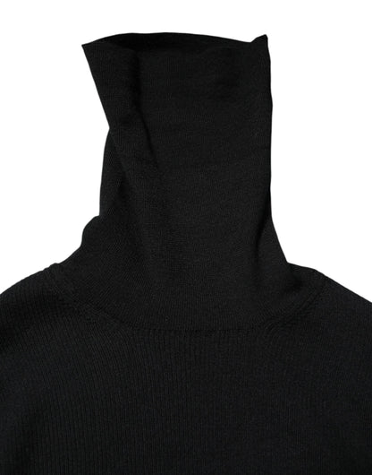 Dolce & Gabbana Black Long Sleeves Turtle Neck Mini Dress
