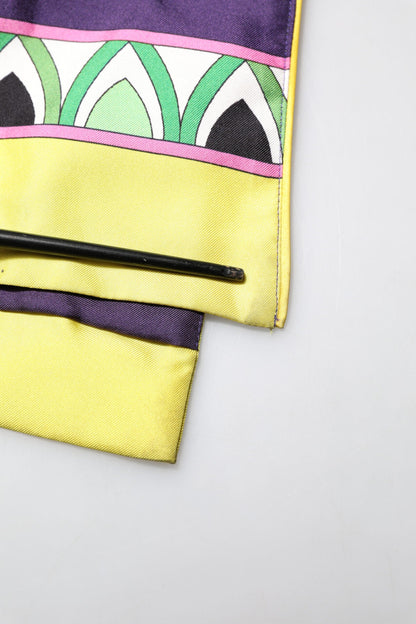 Dolce & Gabbana Blue Floral Print Silk Long Sleeves Wrap Robe