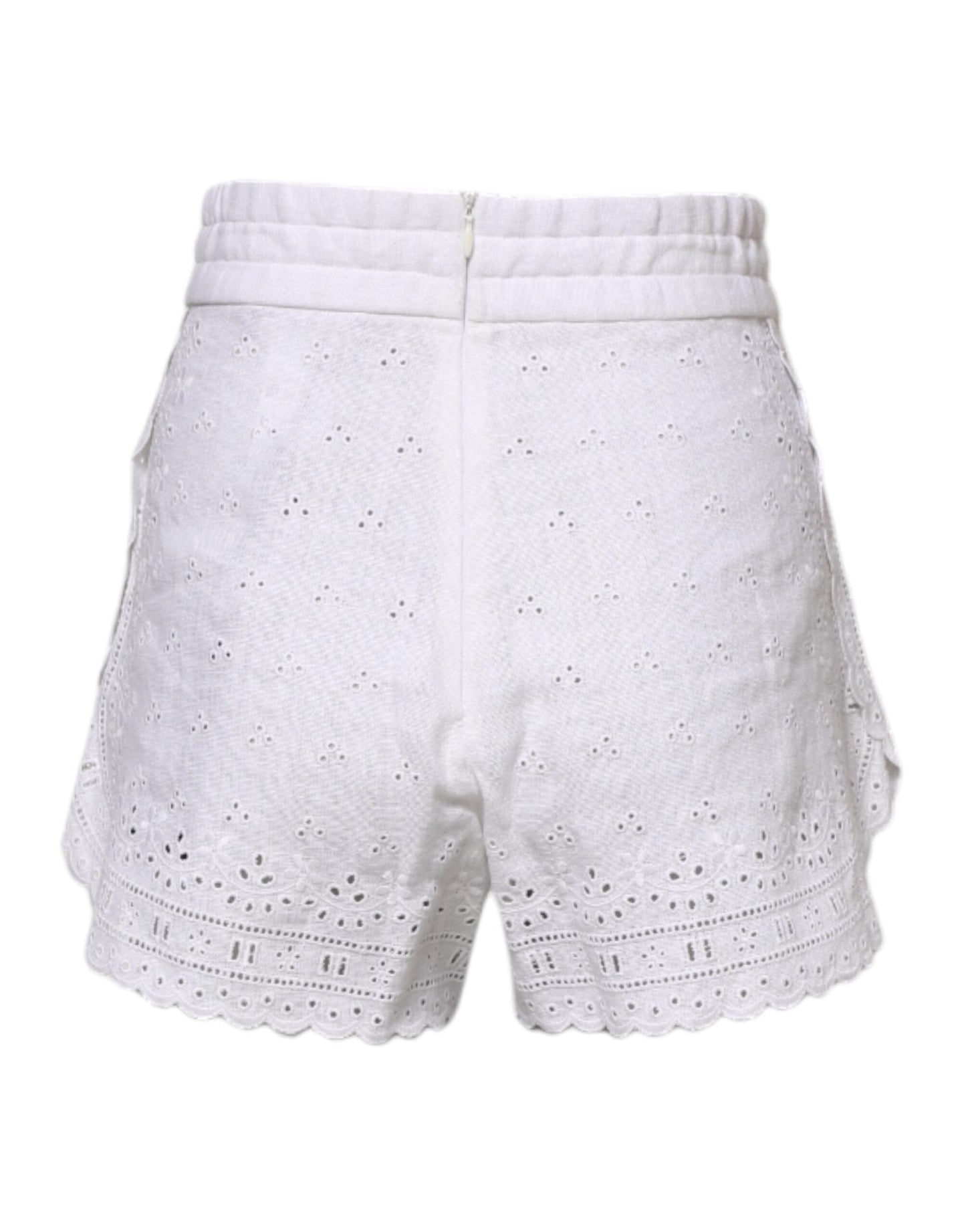 Dolce & Gabbana White Linen High Waisted Hot Pants Shorts