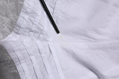 Dolce & Gabbana White Lace Paneled Cotton High Waisted Shorts