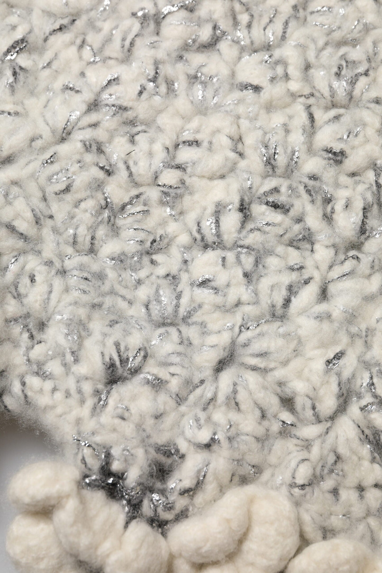 Dolce & Gabbana Metallic Bouclé Knit Cashmere Ruffled Shorts