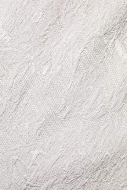 Dolce & Gabbana White Floral Brocade A-line High Waist Skirt