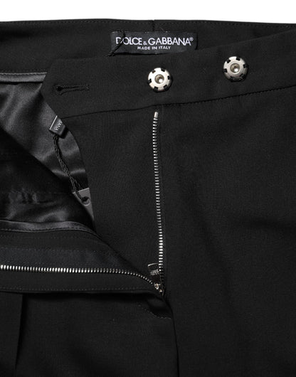 Dolce & Gabbana Black Wool High Waist Flared Pants