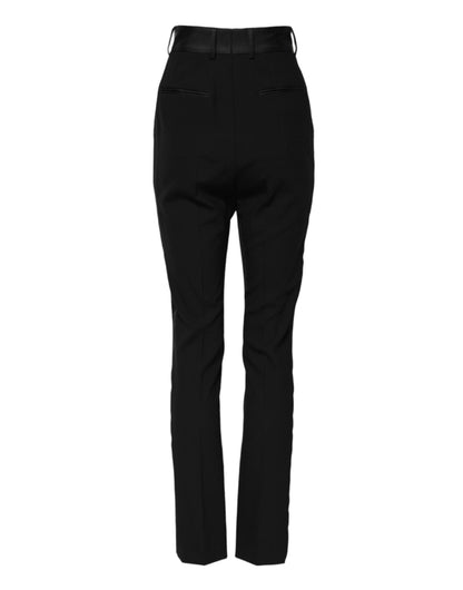 Dolce & Gabbana Black Wool High Waist Skinny Pants