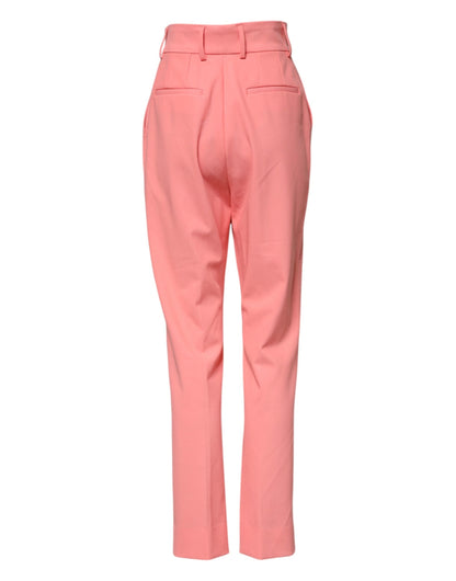 Dolce & Gabbana Pink High Waist Tapered Dress Pants