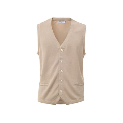 Gran Sasso Beige Cotton Sleveless Jacket