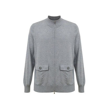 Gran Sasso Gray Cotton Cardigan