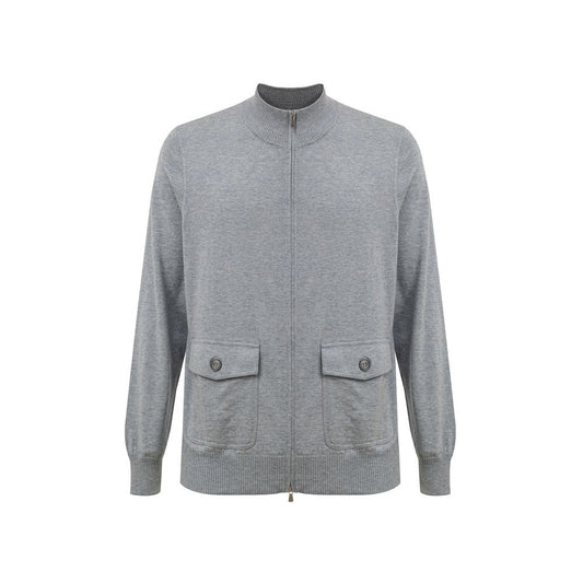 Gran Sasso Gray Cotton Cardigan
