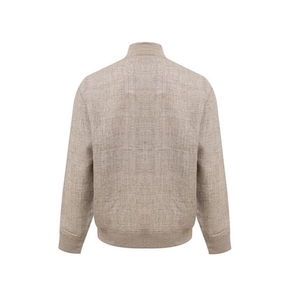 Gran Sasso Beige Linen Jackets & Coat
