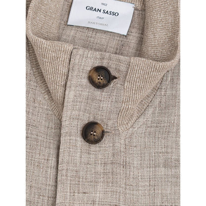 Gran Sasso Beige Linen Jackets & Coat