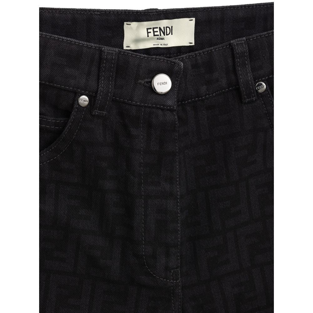 Fendi Black Cotton Jeans Denim