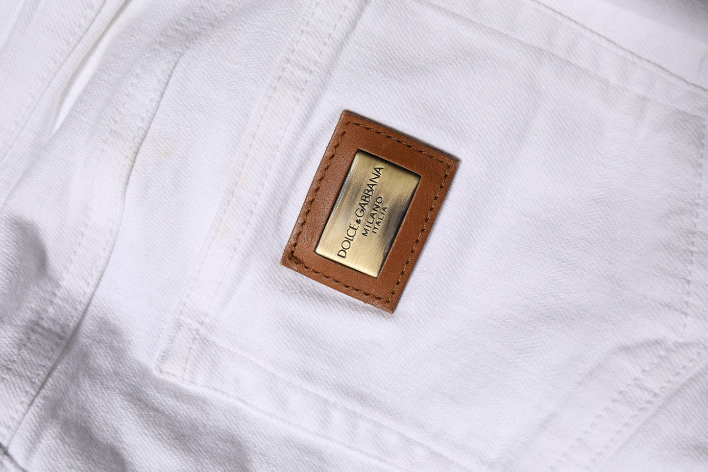 Dolce & Gabbana White Cotton Low Waist Skinny Denim Jeans