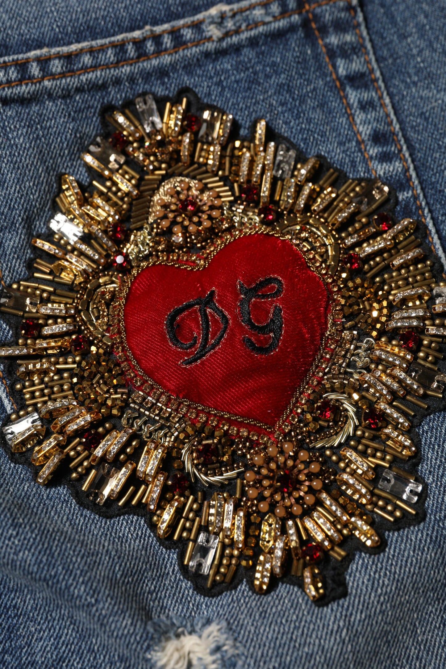 Dolce & Gabbana Blue Cotton Boyfriend Tattered Denim Jeans