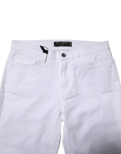 Dolce & Gabbana White GRACE Mid Waisted Skinny Denim Jeans