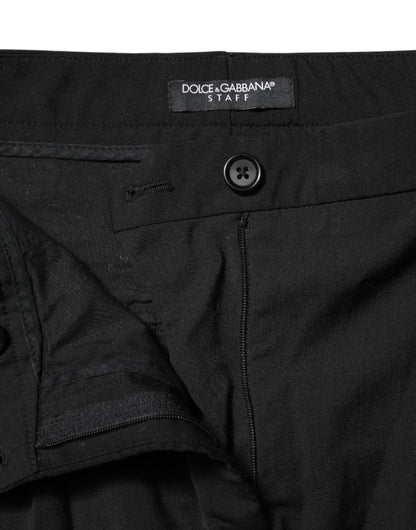 Dolce & Gabbana Black STAFF Mid Waist Tapered Pants