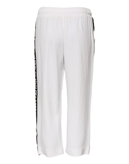 Dolce & Gabbana White Viscose Jogger Sweatpants Pants