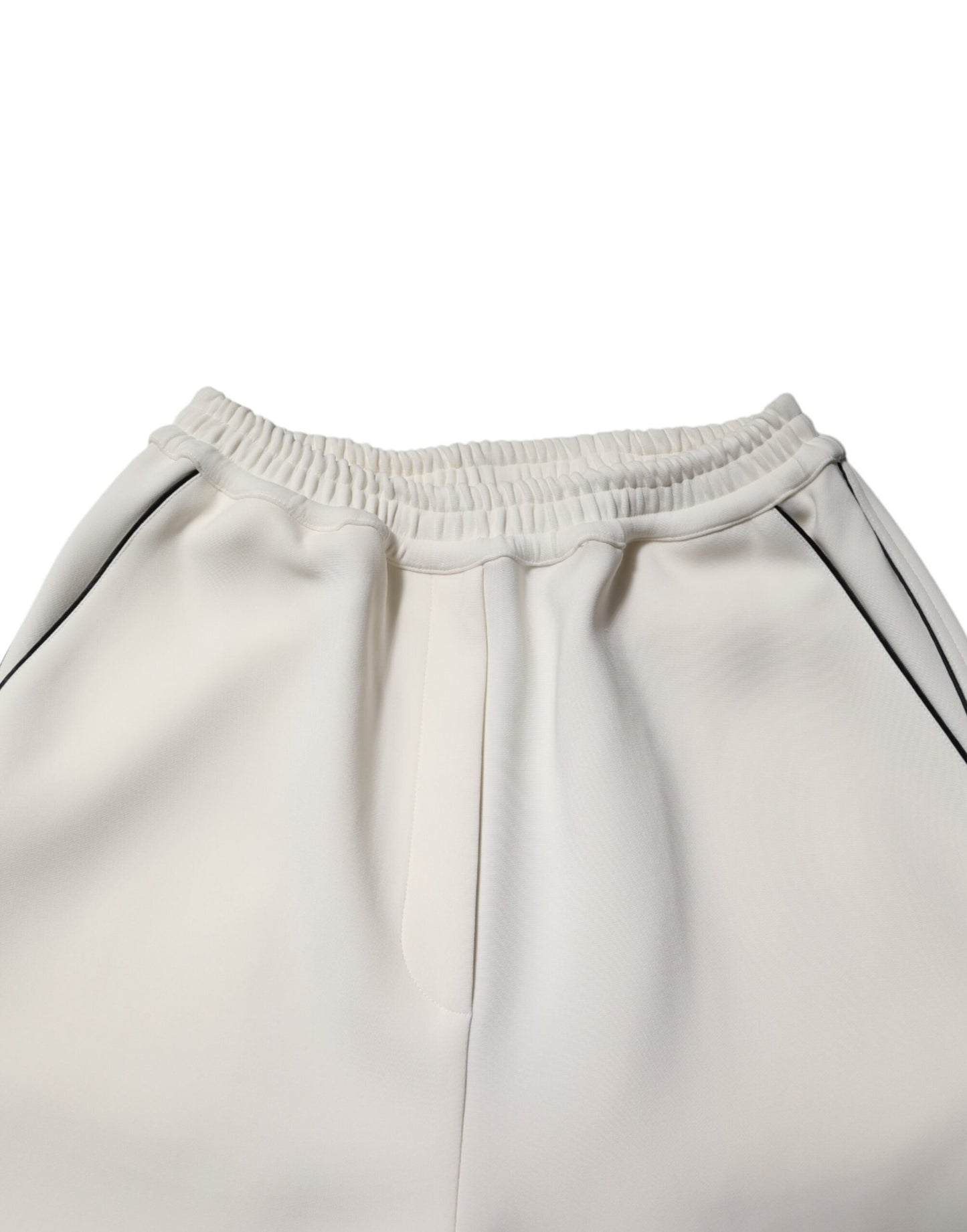 Dolce & Gabbana White Viscose Wide Leg Pull On Pants